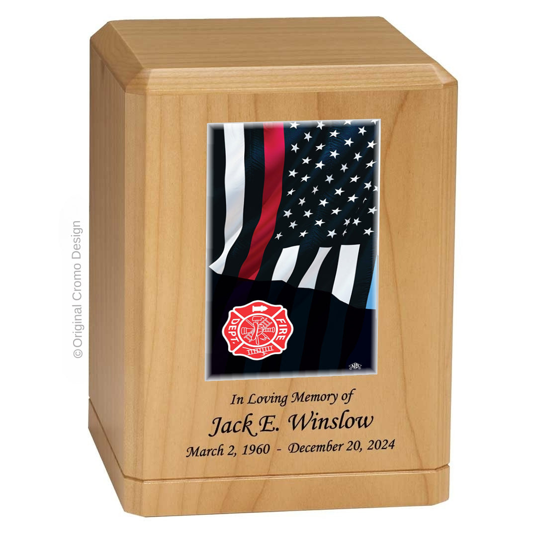 Cromo 1101 Maple - Thin Red Line Flag with Fire Emblem