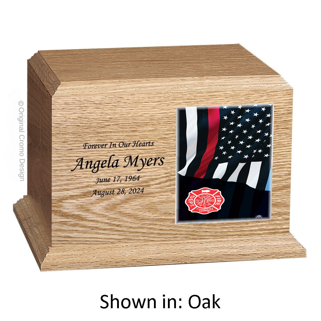 Cromo 1144 Oak - Thin Red Line Flag with Fire Emblem