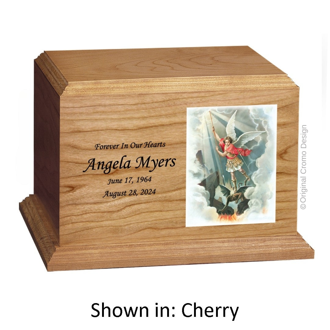 Catholic cremation urn with Last Supper Wood finish by Cromo NB