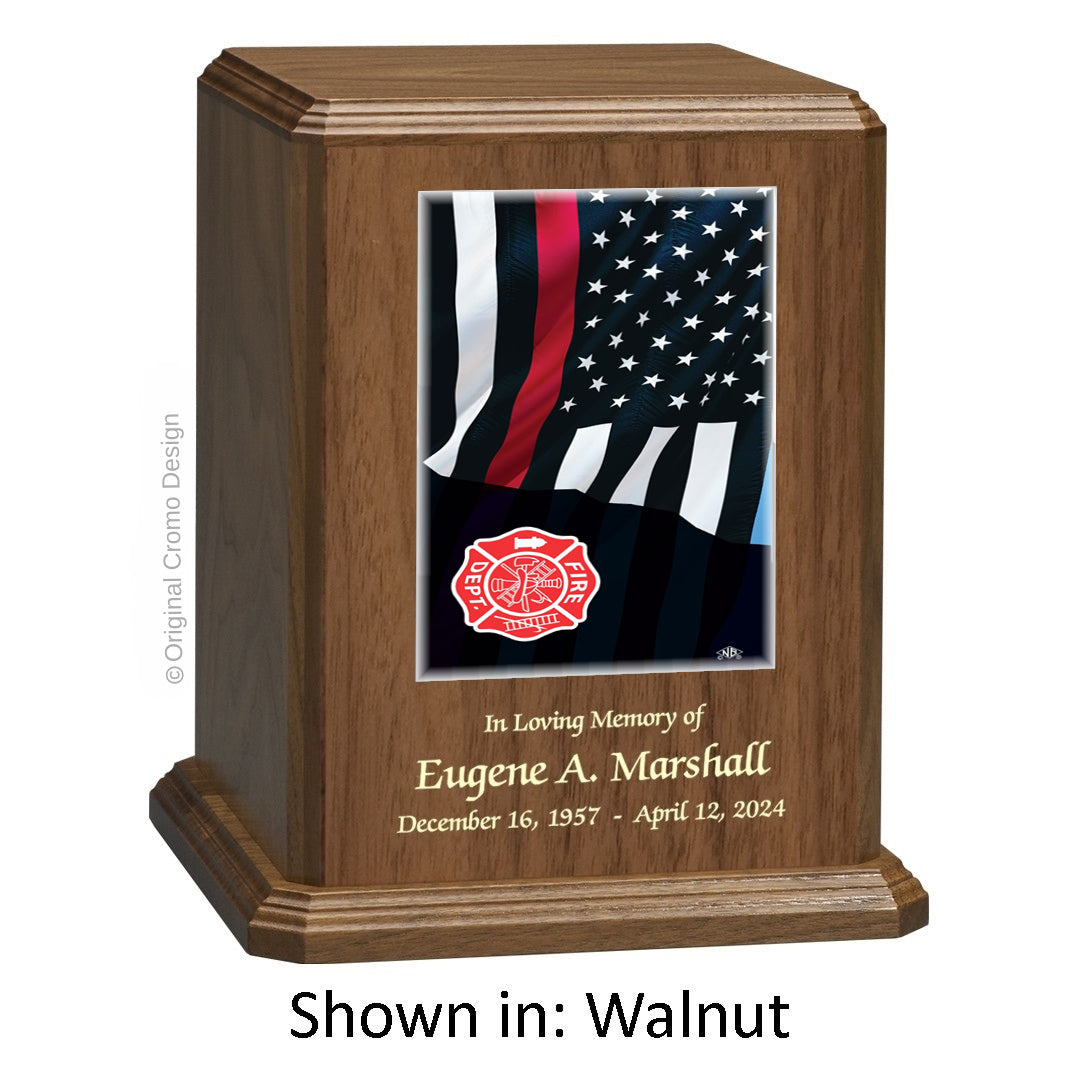 Cromo 1154 Walnut - Thin Red Line Flag with Fire Emblem