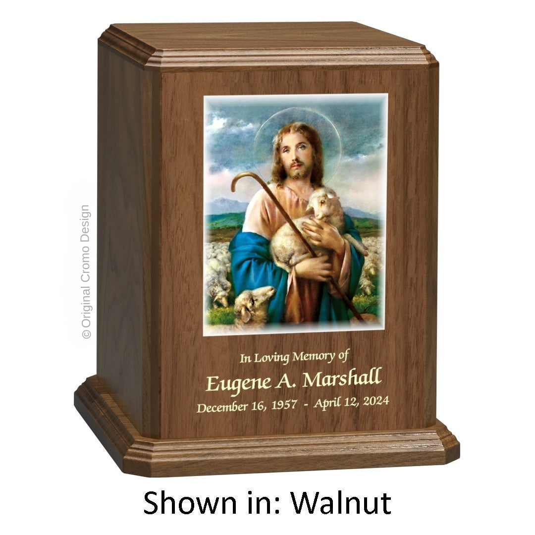 Catholic cremation urn with Last Supper Wood finish by Cromo NB