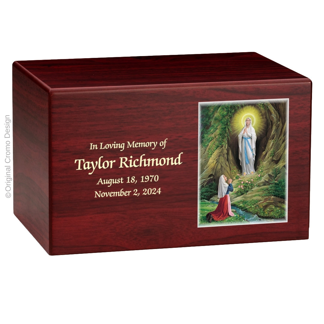 Catholic cremation urn with Last Supper Wood finish by Cromo NB