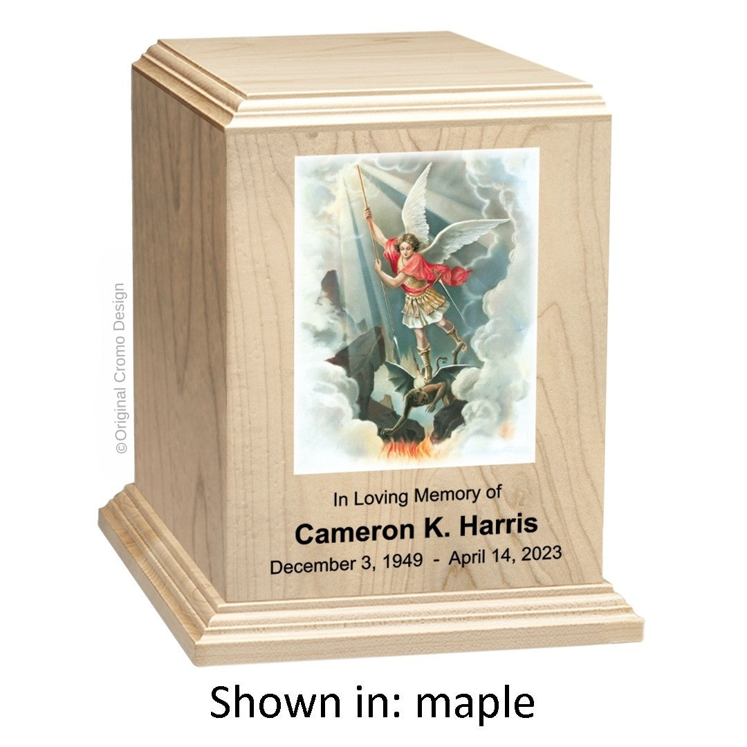 Catholic cremation urn with Last Supper Wood finish by Cromo NB