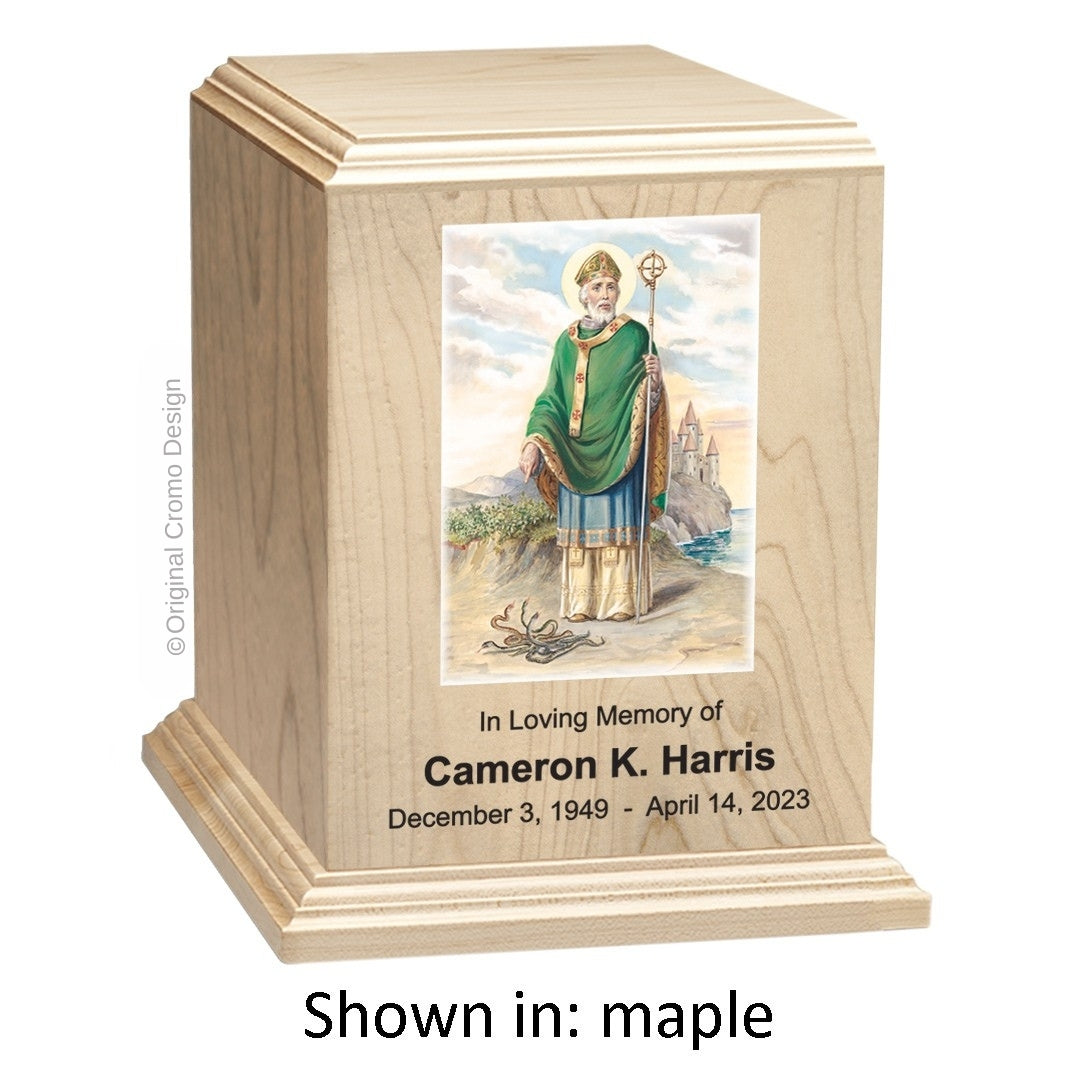 Catholic cremation urn with Pieta Michelangelo Wood finish by Cromo NB