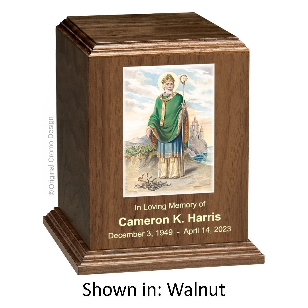 Catholic cremation urn with Pieta Michelangelo Wood finish by Cromo NB