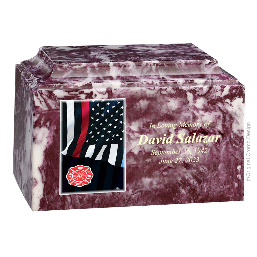 Cromo 1870 Merlot - Thin Red Line Flag with Fire Emblem