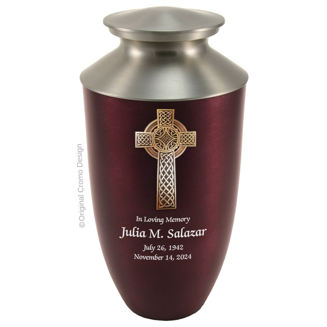 Cromo 1916 Monterey Burgundy - 10-Inch Wooden Celtic Cross