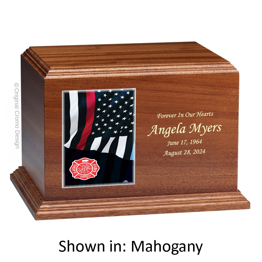 Cromo 1144 Mahogany - Thin Red Line Flag with Fire Emblem
