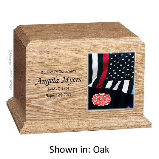 Cromo 1144 Oak - Thin Red Line Flag with Fire Emblem