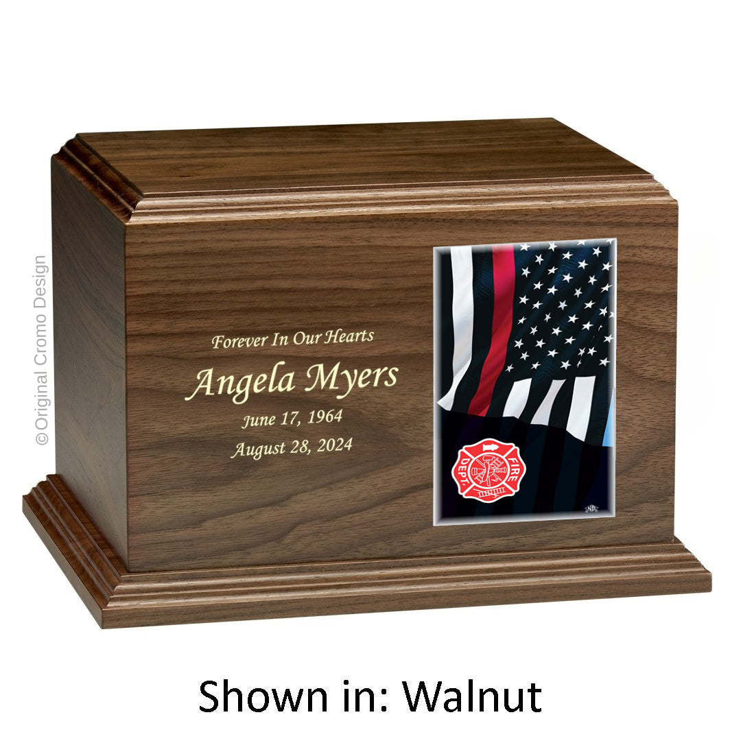 Cromo 1144 Walnut - Thin Red Line Flag with Fire Emblem