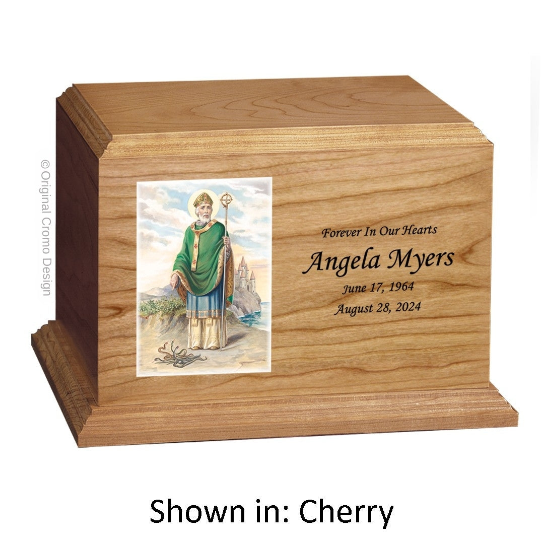 Catholic cremation urn with Pieta Michelangelo  Wood finish by Cromo NB