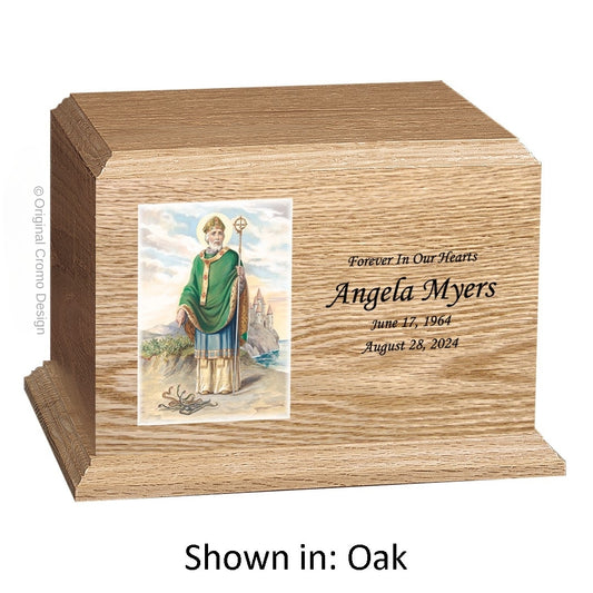 Catholic cremation urn with Pieta Michelangelo  Wood finish by Cromo NB