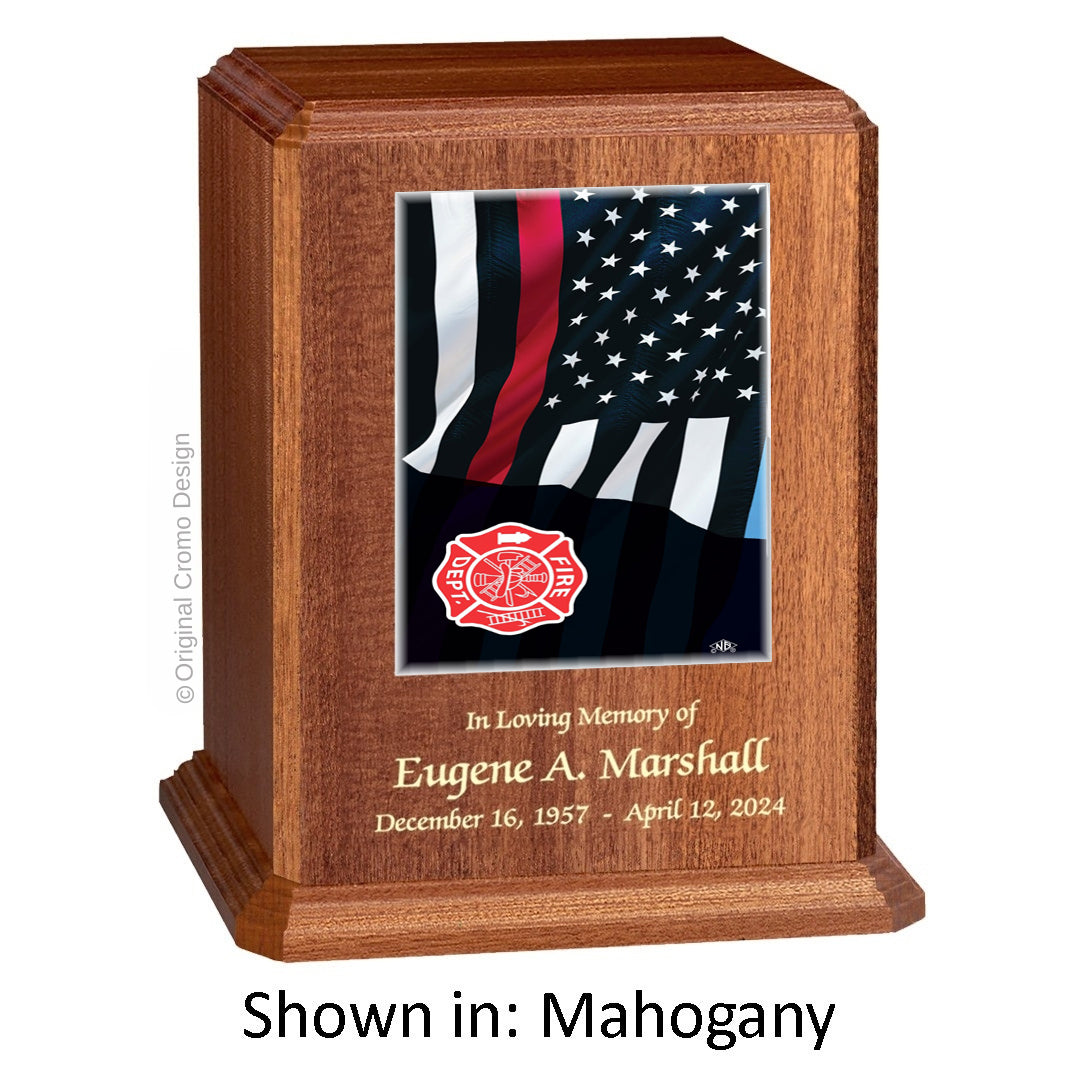 Cromo 1154 Mahogany - Thin Red Line Flag with Fire Emblem