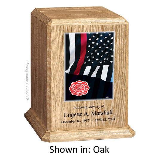 Cromo 1154 Oak - Thin Red Line Flag with Fire Emblem