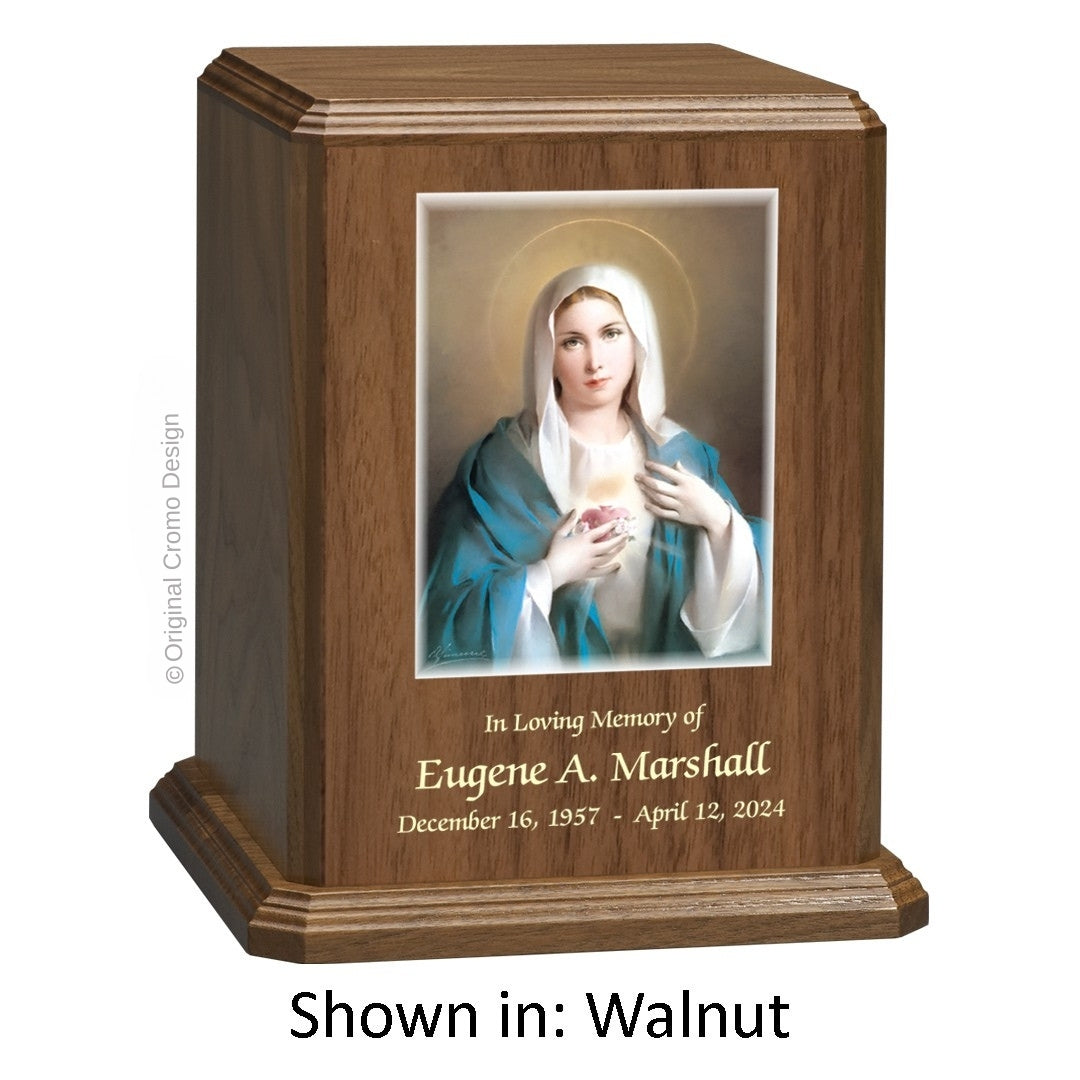 Catholic cremation urn with Jesus Praying  Wood finish by Cromo NB