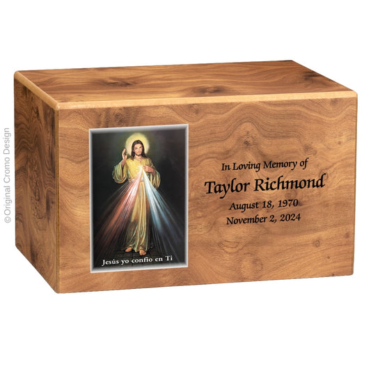 The Cromo 1156 MDF Natural Finish - Divine Mercy Spanish