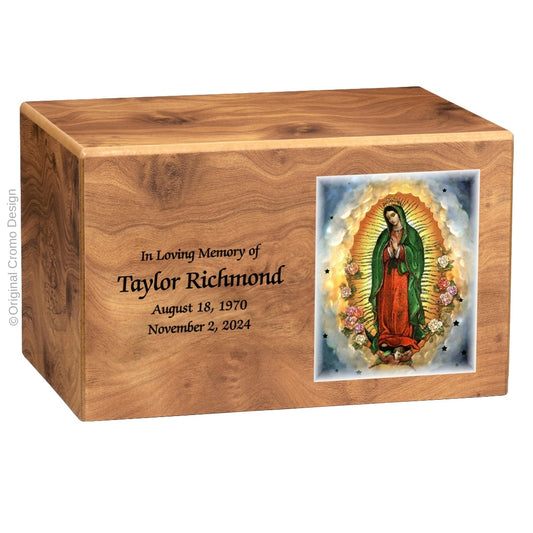 The Cromo 1156 MDF Natural Finish - Our Lady of Guadalupe Spanish