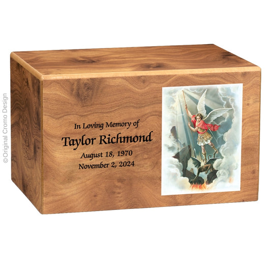 The Cromo 1156 MDF Natural Finish - Saint Michael Archangel