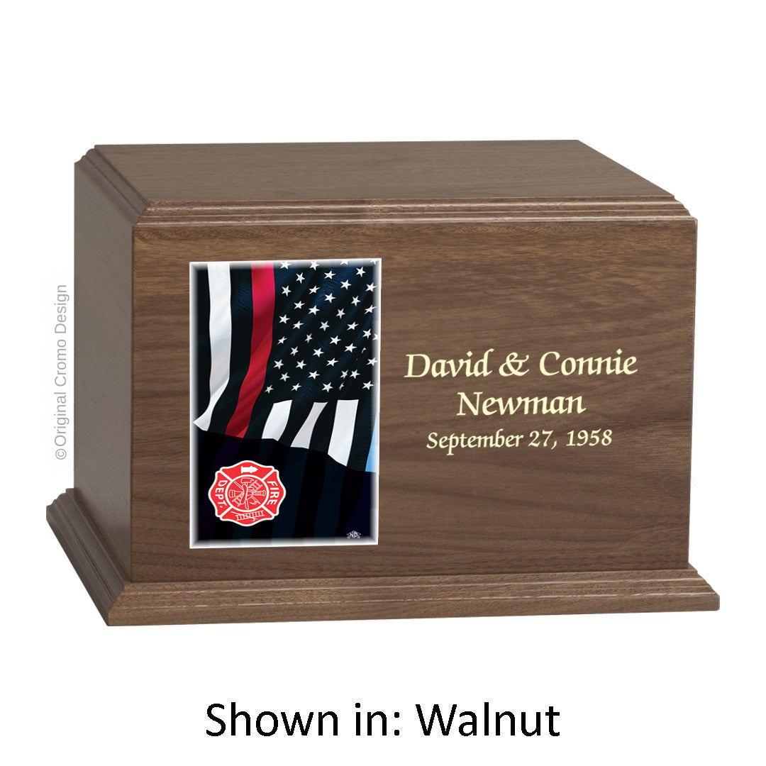 Cromo 1165 Walnut - Thin Red Line Flag with Fire Emblem