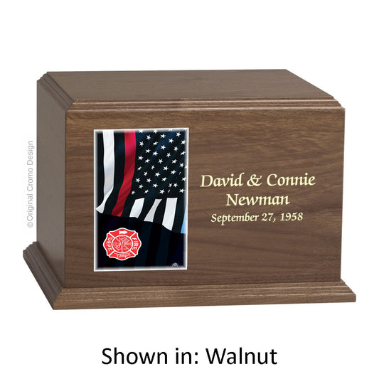 Cromo 1165 Walnut - Thin Red Line Flag with Fire Emblem