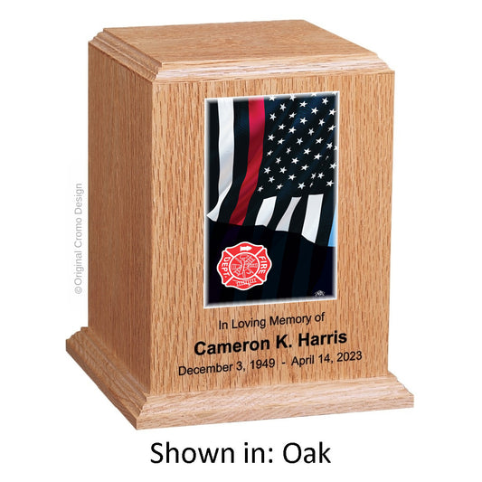 Cromo 1190 Oak - Thin Red Line Flag with Fire Emblem