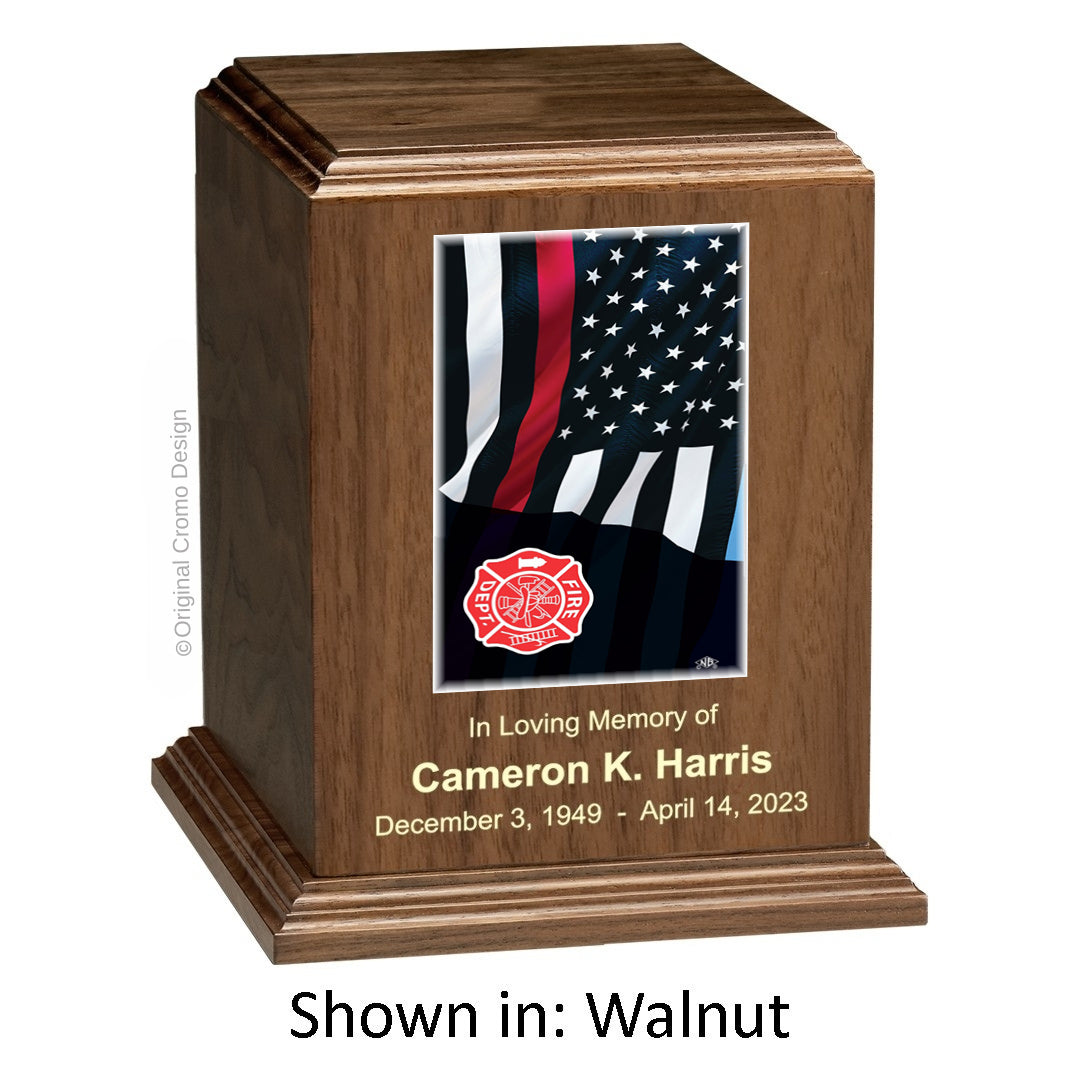 Cromo 1190 Walnut - Thin Red Line Flag with Fire Emblem