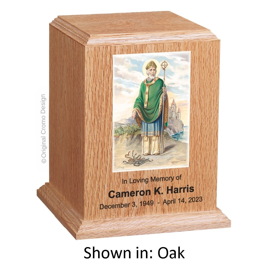 Catholic cremation urn with Pieta Michelangelo  Wood finish by Cromo NB