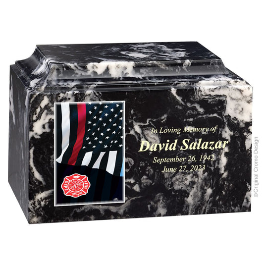 Cromo 1870 Black - Thin Red Line Flag with Fire Emblem