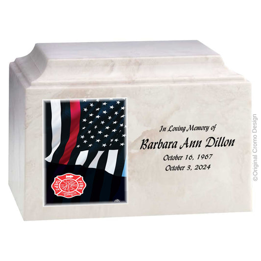Cromo 1870 White - Thin Red Line Flag with Fire Emblem
