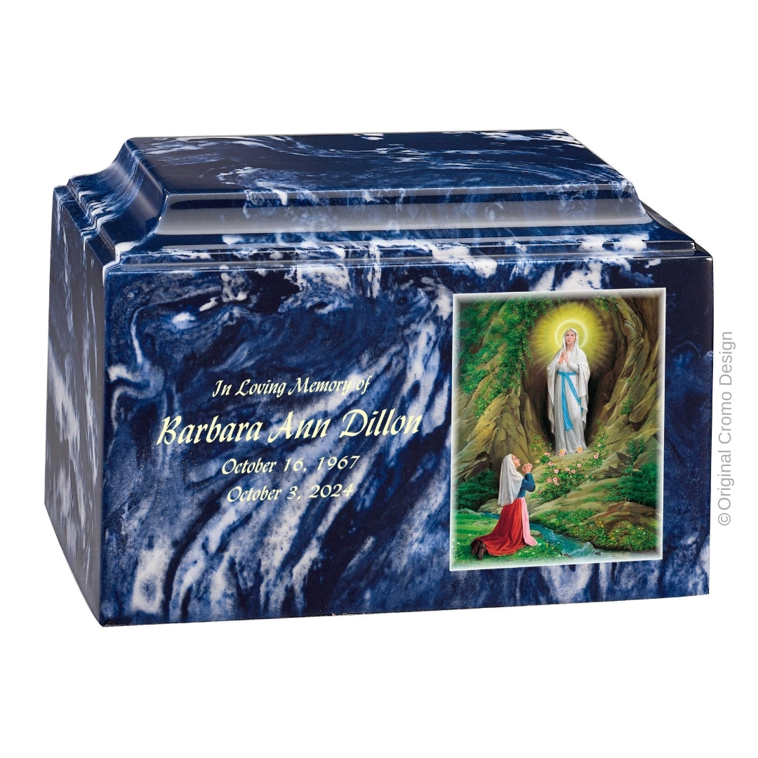 Catholic cremation urn with Saint Jude  Wood finish by Cromo NB