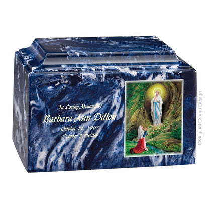 Catholic cremation urn with Saint Jude  Wood finish by Cromo NB