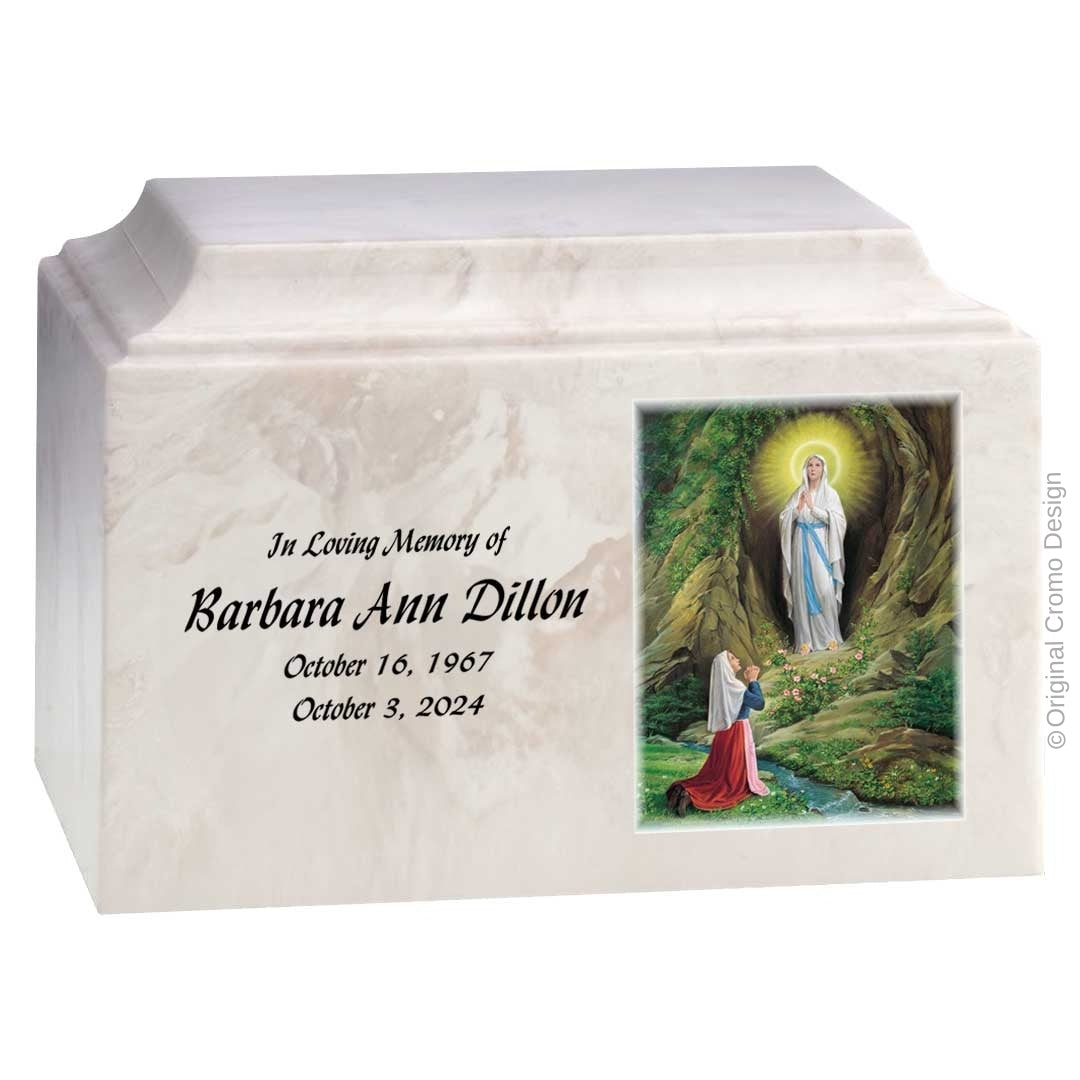 Catholic cremation urn with Saint Jude  Wood finish by Cromo NB
