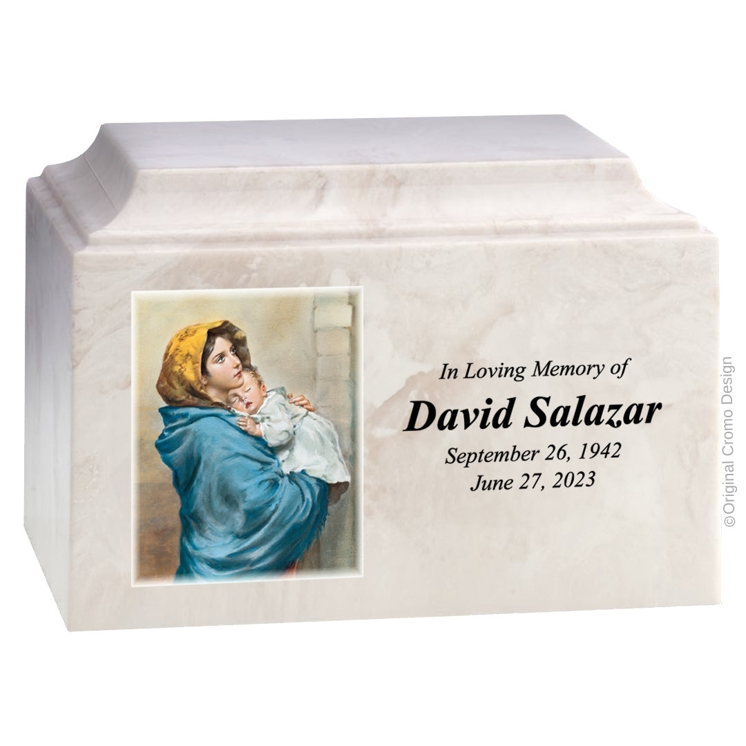 Catholic cremation urn with Last Supper  Wood finish by Cromo NB