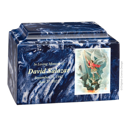 Catholic cremation urn with Pieta Michelangelo  Wood finish by Cromo NB