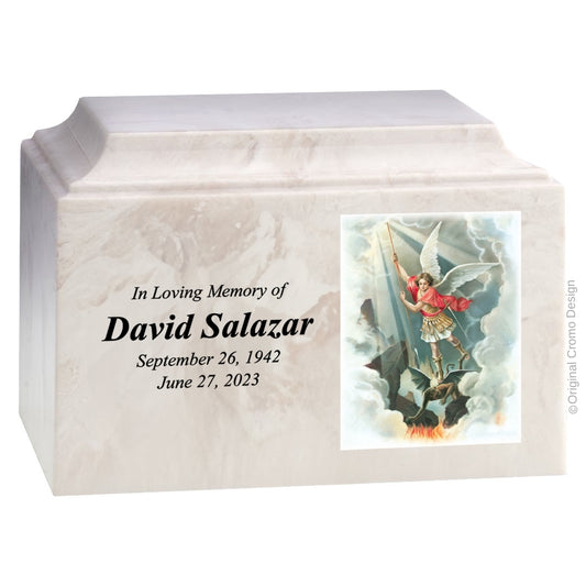 Catholic cremation urn with Pieta Michelangelo  Wood finish by Cromo NB