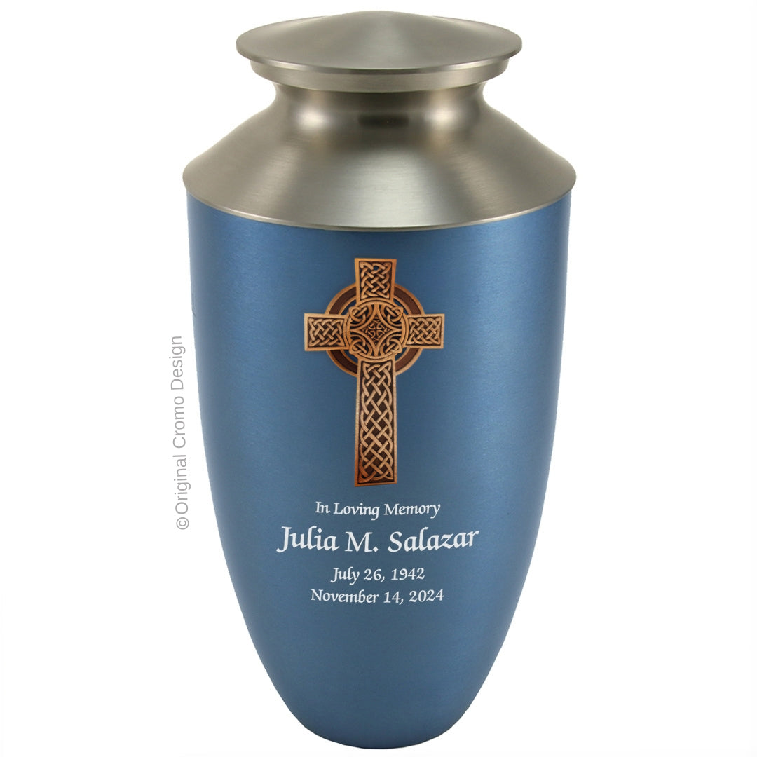 Cromo 1916 Monterey Blue - 10-Inch Wooden Celtic Cross
