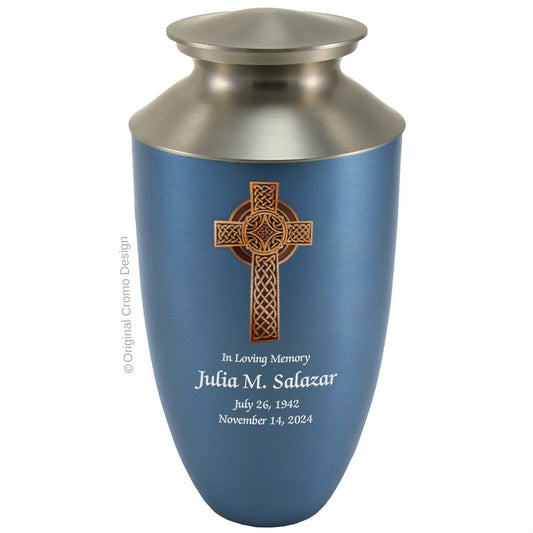 Cromo 1916 Monterey Blue - 10-Inch Wooden Celtic Cross