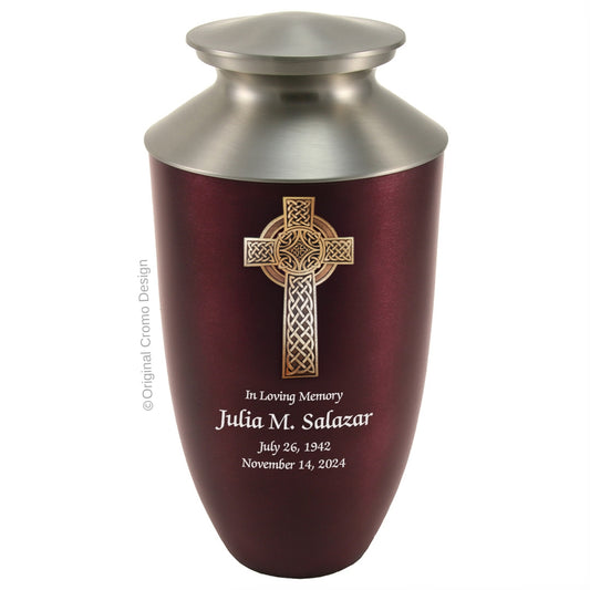 Cromo 1916 Monterey Burgundy - 10-Inch Wooden Celtic Cross