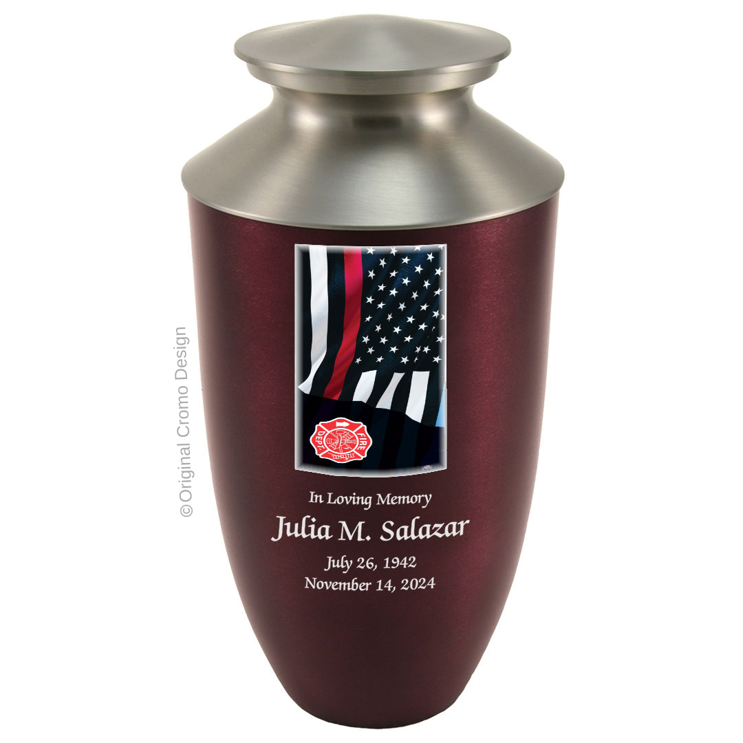 Cromo 1916 Monterey Burgundy - Thin Red Line Flag with Fire Emblem