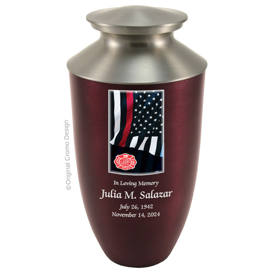 Cromo 1916 Monterey Burgundy - Thin Red Line Flag with Fire Emblem