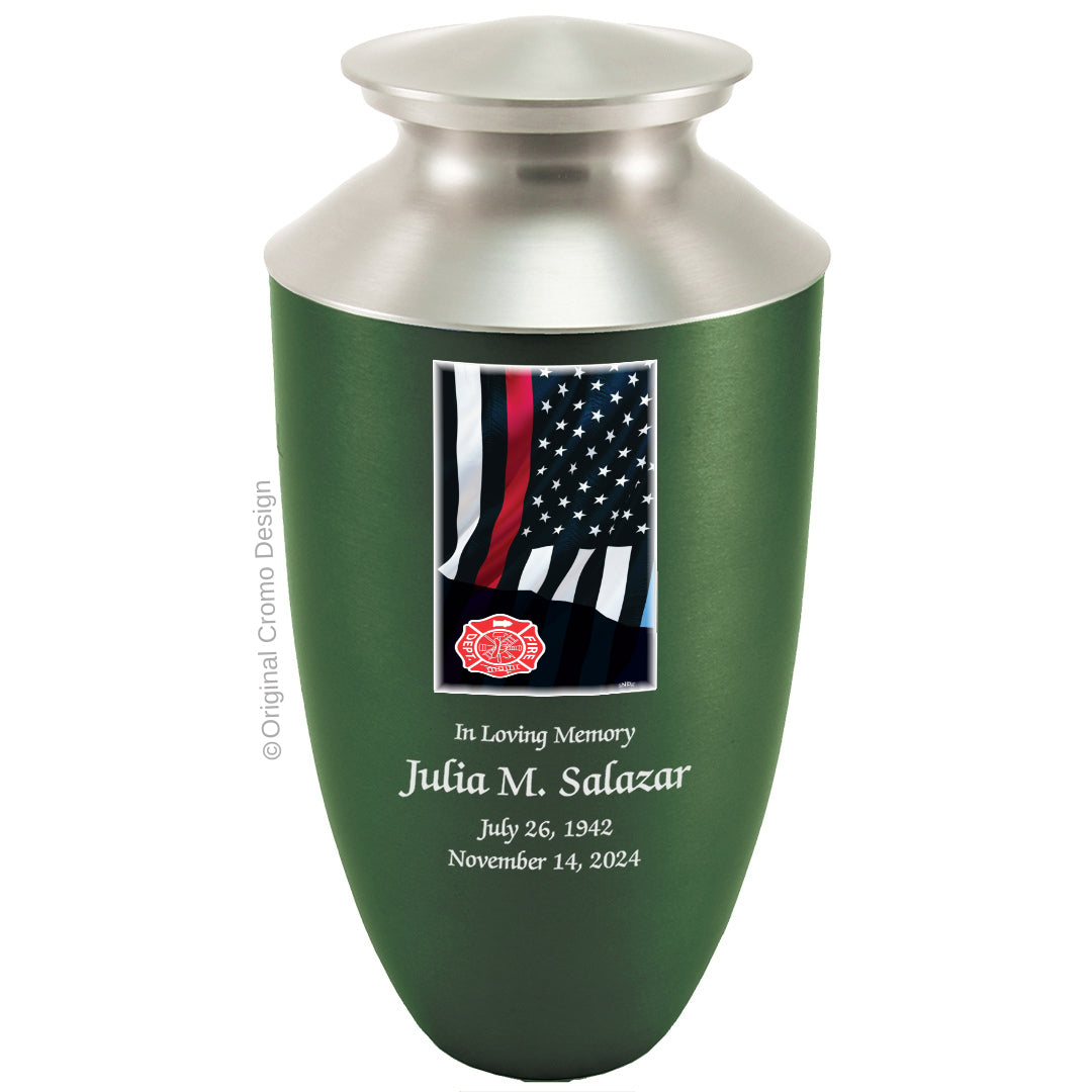 Cromo 1916 Monterey Green - Thin Red Line Flag with Fire Emblem