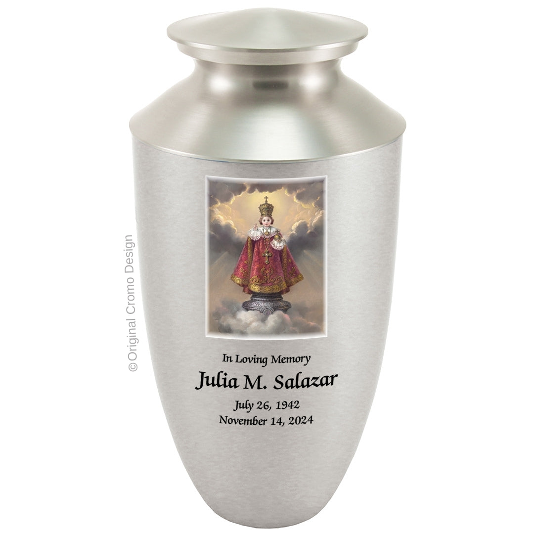 Catholic cremation urn with Immaculate Heart of Mary  Wood finish by Cromo NB