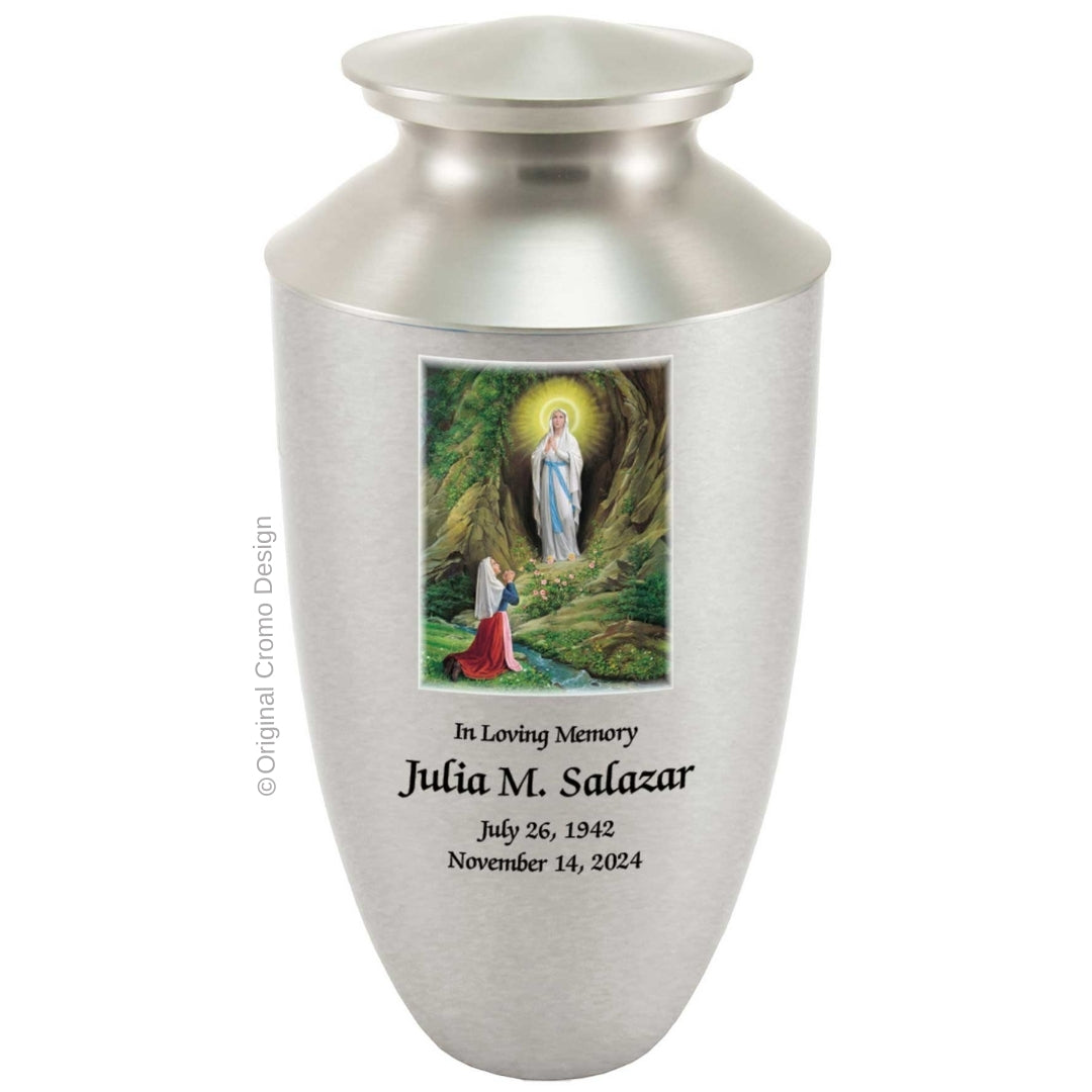Catholic cremation urn with Saint Jude  Wood finish by Cromo NB