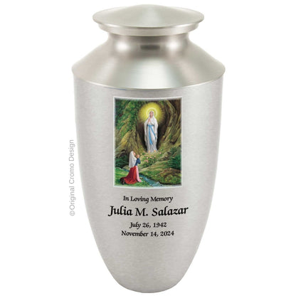 Catholic cremation urn with Saint Jude  Wood finish by Cromo NB