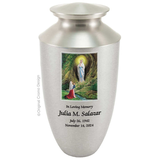 Catholic cremation urn with Saint Jude  Wood finish by Cromo NB