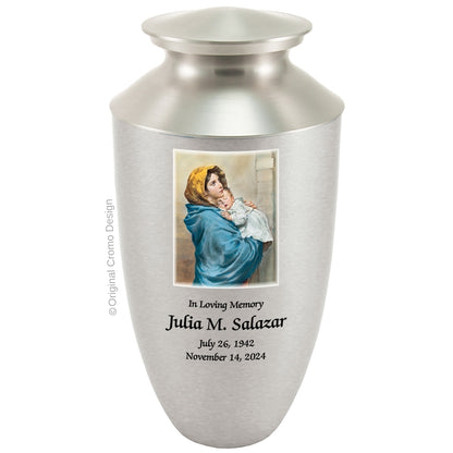 Catholic cremation urn with Last Supper  Wood finish by Cromo NB