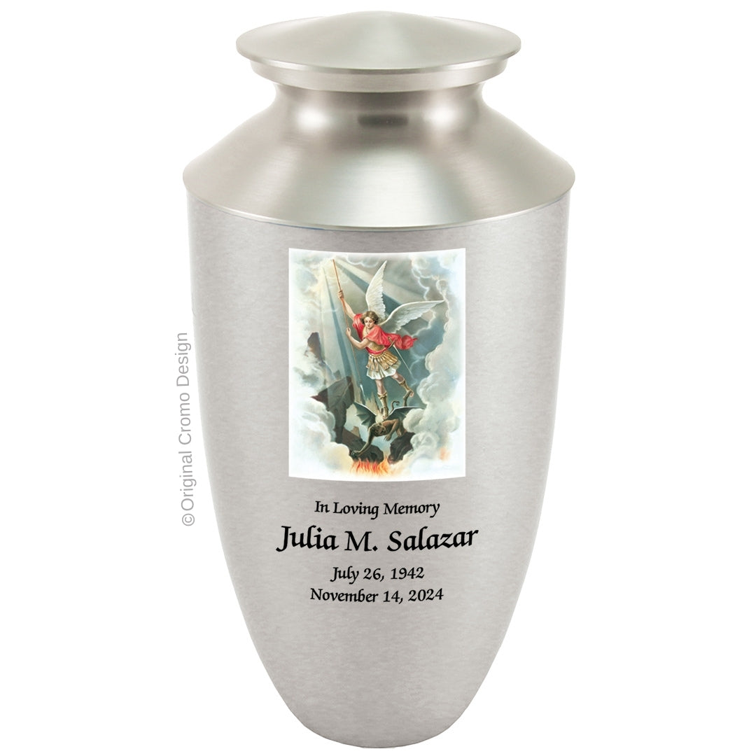 Catholic cremation urn with Pieta Michelangelo  Wood finish by Cromo NB