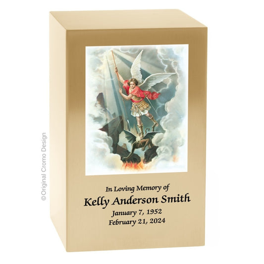 Catholic cremation urn with Jesus Praying  Wood finish by Cromo NB