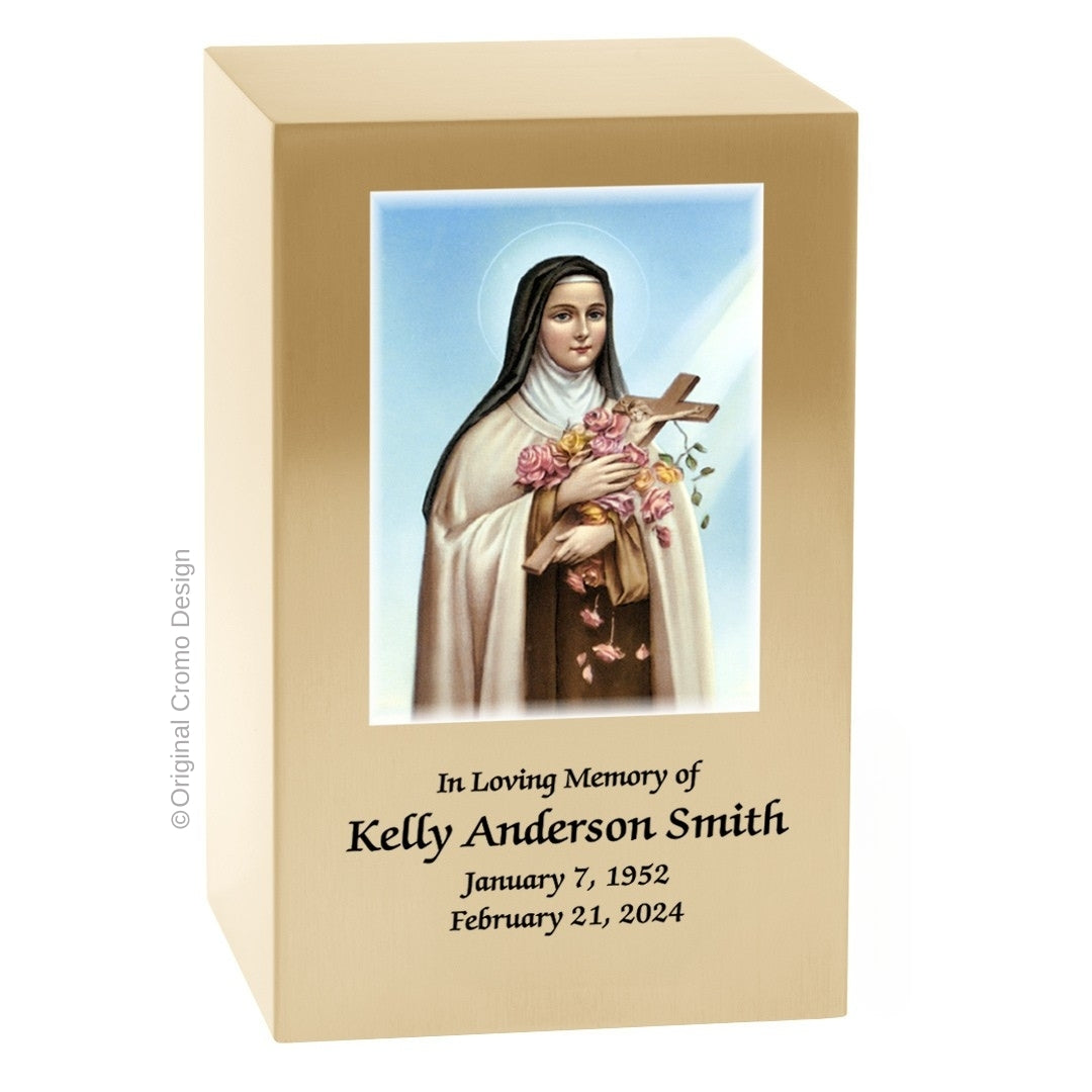 Catholic cremation urn with Pieta Michelangelo  Wood finish by Cromo NB